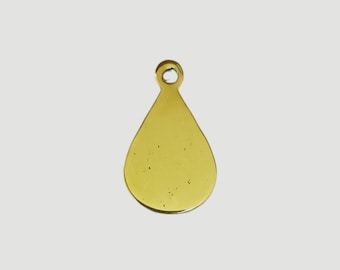 Tags,Charms, Brass Finished Tags, Blanks, Size 15x25 mm, Silver Plated, Gold Plated, Rose Gold Plated Tags, Pear Shape Pendant