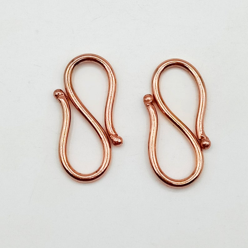 Copper S Hooks Necklace Connector Simple S Hooks 5 pc S Look S Clasp Large S Lock Wholesale Jewelry Components size approx 40mm