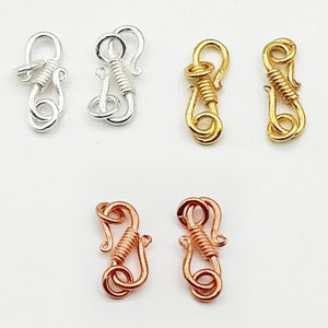 5 pc S Clasp, Designer "S" Clasp, Copper Finished S Hooks, S Hook with Connectoer Ring, size approx 20mm, S Clasp, End Closer