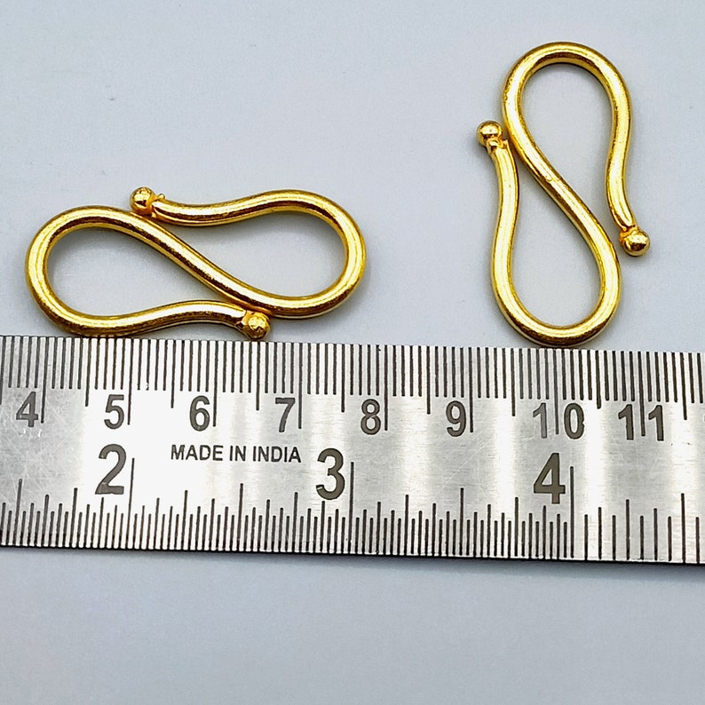 Copper S Hooks Necklace Connector Simple S Hooks 5 pc S Look S Clasp Large S Lock Wholesale Jewelry Components size approx 40mm