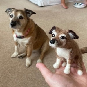 Jack Russell Dog Sculpture - Custom Needle Felted Pet / Dog Sculpture