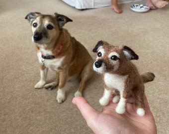Personalised Jack Russell Dog Sculpture - Custom Needle Felted Pet / Dog Sculpture