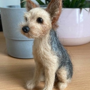 Personalised Yorkshire Terrier Felted Sculpture - Custom Needle Felted Pet / Dog Sculpture
