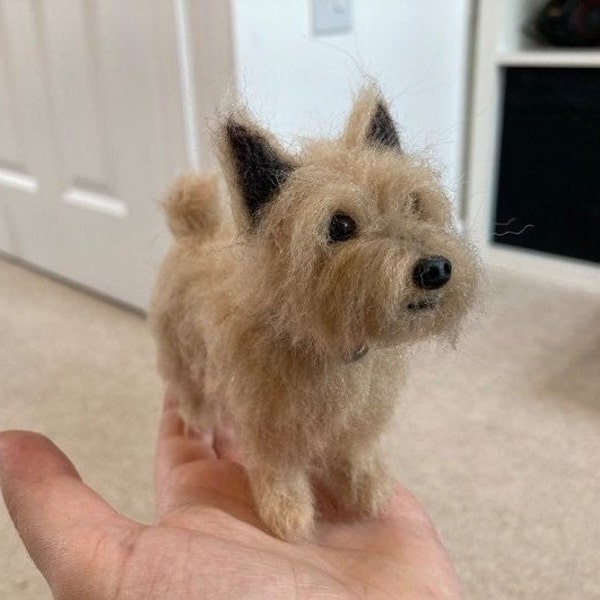 Personalised Cairn Terrier Sculpture - Custom Needle Felted Pet / Dog Sculpture