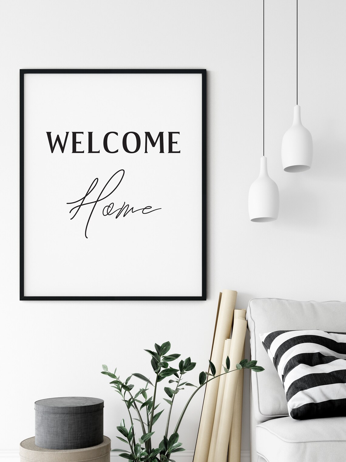 Welcome Home Print Minimalist Wall Decor Inspiration Wall | Etsy