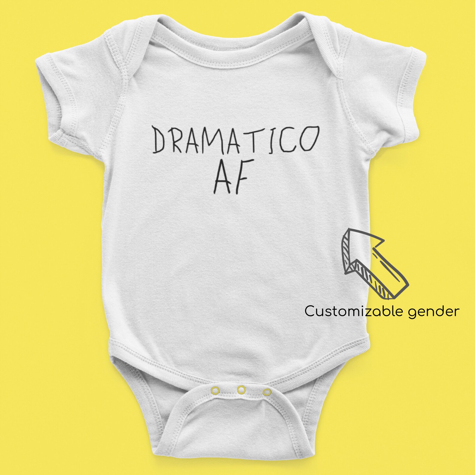 Dramático AF Funny Spanish Baby Onesie in Black and White Etsy