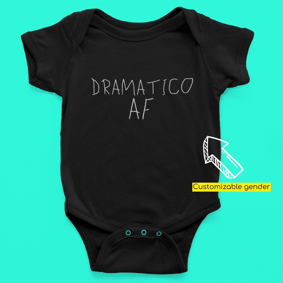 Dramático AF Funny Spanish Baby Onesie in Black and White Etsy
