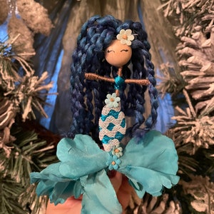 Flower Mermaids, Mermaid fairy doll, flower fairy doll, handmade mermaid doll, mermaid, mini mermaid