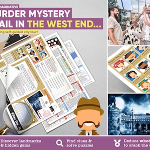 Pode incluir: Um jogo de mistério de assassinato ambientado no West End de Londres. O jogo inclui um mapa, pistas e cartas de suspeitos. O jogo é projetado para ser jogado como um tour autoguiado pela cidade.