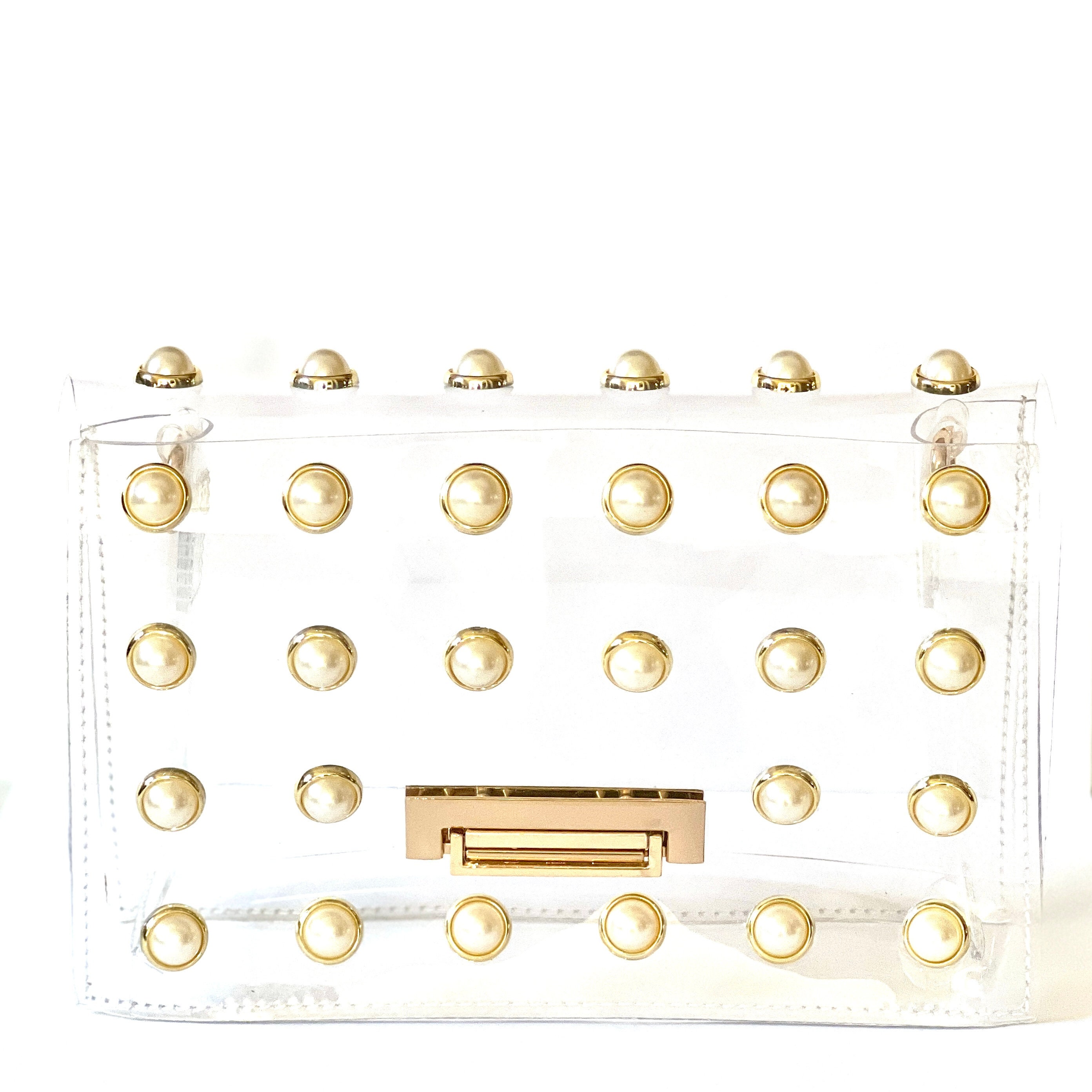 Studded Pearl Clear Game Day Crossbody Bag/clear Bag/crossbody Etsy