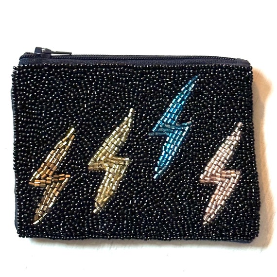 In Stock Beaded Lightening Bolts Pouch/ Beaded Go Bolts/beaded