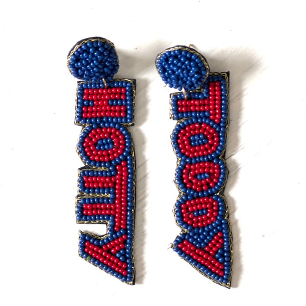 Hotty Toddy Beaded Gameday Earrings/College Beaded Earrings/Jewelry/Ole Miss Accessories/Gifts for Her/Graduation Gifts/Gameday Gift Ideas