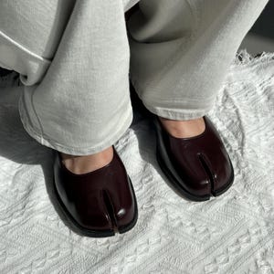 Tabi Mary Janes, Frauen Handgefertigte Schuhe, Vintage Ballettschuhe, Split Toe Wohnungen