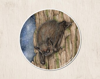 Bat sticker | Watercolor Art Sticker | Big Brown Bat Sticker | Bat Gifts | Nature Sticker | Wildlife Gifts | Gardener | Bat Lovers