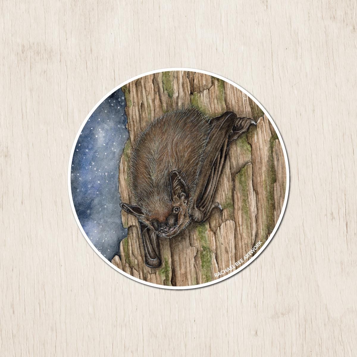 Bat Sticker | Watercolor Art Sticker | Big Brown Bat Sticker | Bat ...