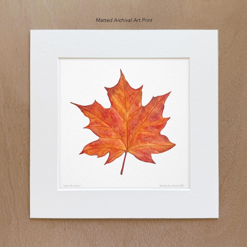 Maple Leaf Art Print - Watercolor | Gardener Gifts | Nature Lovers ...