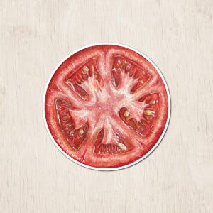 Sliced Tomato Sticker | Art Sticker | Tomato Art | Gardener Gifts | Tomatoes| Tomato Gardener | Tomato Sticker | Garden Gifts