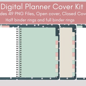 Planner Tabs with Back Cover| Tabs| Digital | Cover| Power point | PNG| PDF