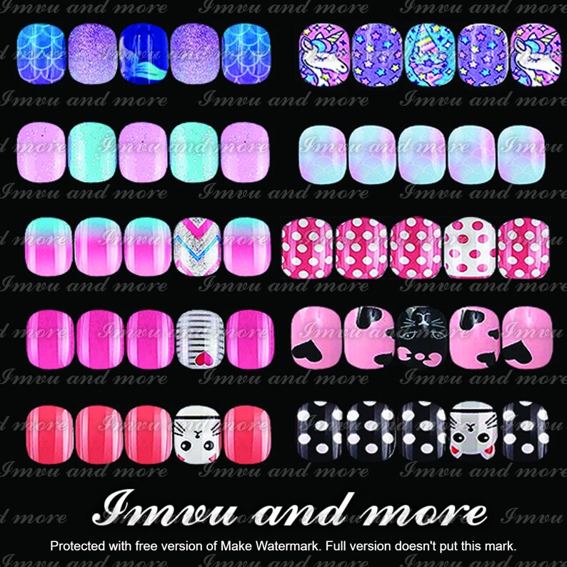 IMVU Nail Set, Kid Nails, Kids, Child, Files, 10 Nails Set - Etsy