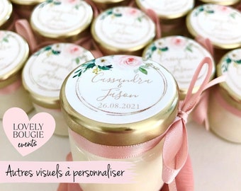 Mini bougie personnalisée cadeaux invités mariage-baptême 40ml