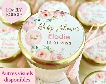 Mini bougie personnalisée cadeaux invités baby shower-baptême-anniversaire 40ml
