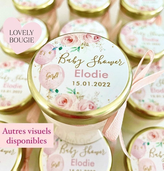Mini bougie personnalisée cadeaux invités baby shower-baptême-anniversaire  40ml -  France