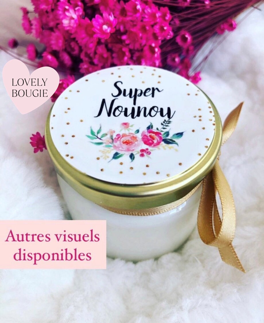 Petite Bougie Personnalisée 106Ml + Pochon Cadeau - Cadeau Nounou-Atsem-Marraine