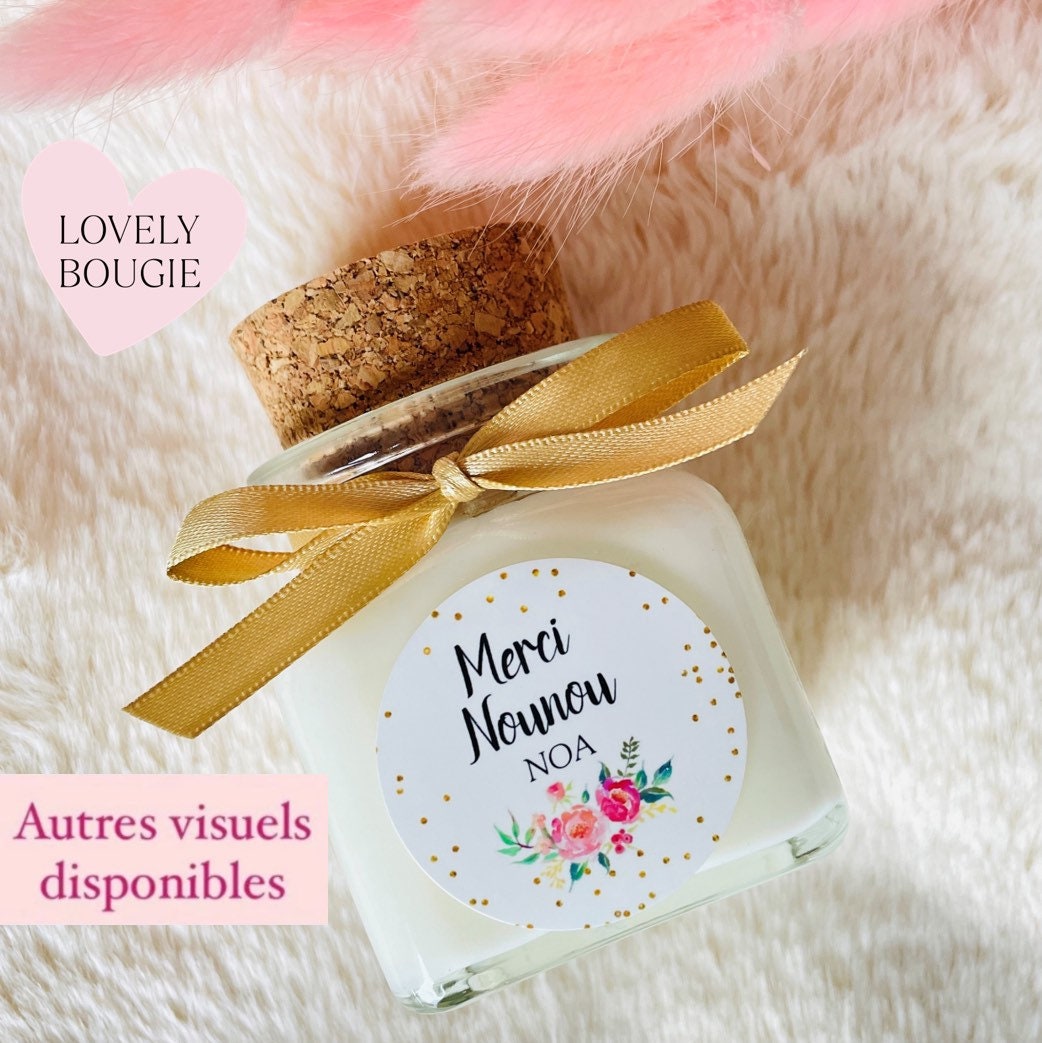 Bougie Liège Personnalisée Cadeau Nounou Maîtresse Marraine - 120 Ml