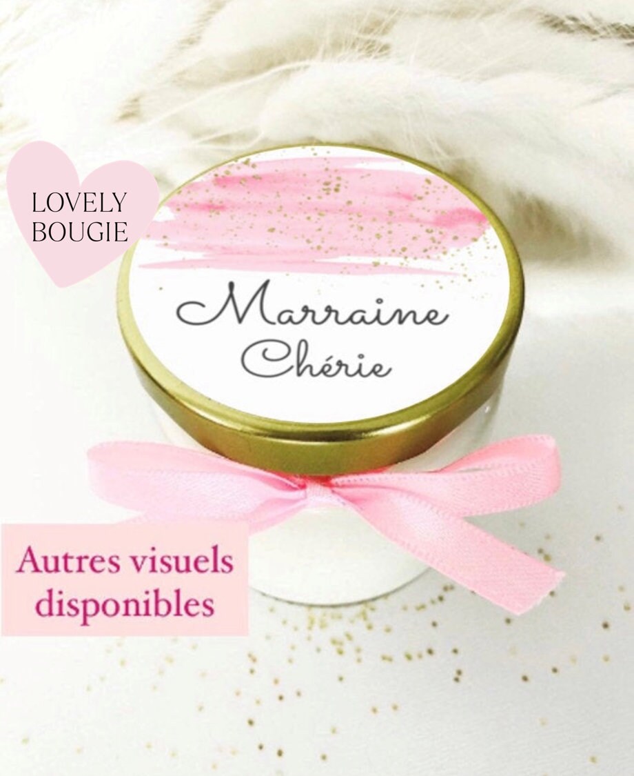 Petite Bougie Personnalisée 106Ml + Pochon Cadeau - Cadeau Marraine-Maman-Nounou-Atsem