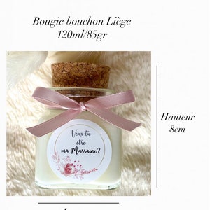 Bougie personnalisée demande marraine témoin pochon cadeau surprise 120ml image 6