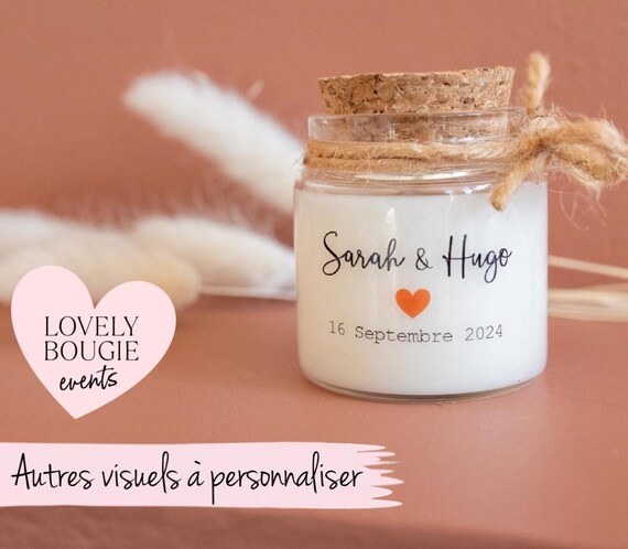 Bougies Personnalisées Te Whaka - Lot De 18 - 40 Ml, 10 Heures - Cire De Soja Parfumée - Cadeau Pour Mariage, Baptême, Baby-shower