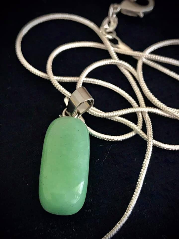Jade Pendant in 925 Solid Sterling Silver Necklace Etsy