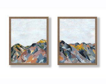 Contemporary Impressionist Landscape Pair Of Two Art Prints