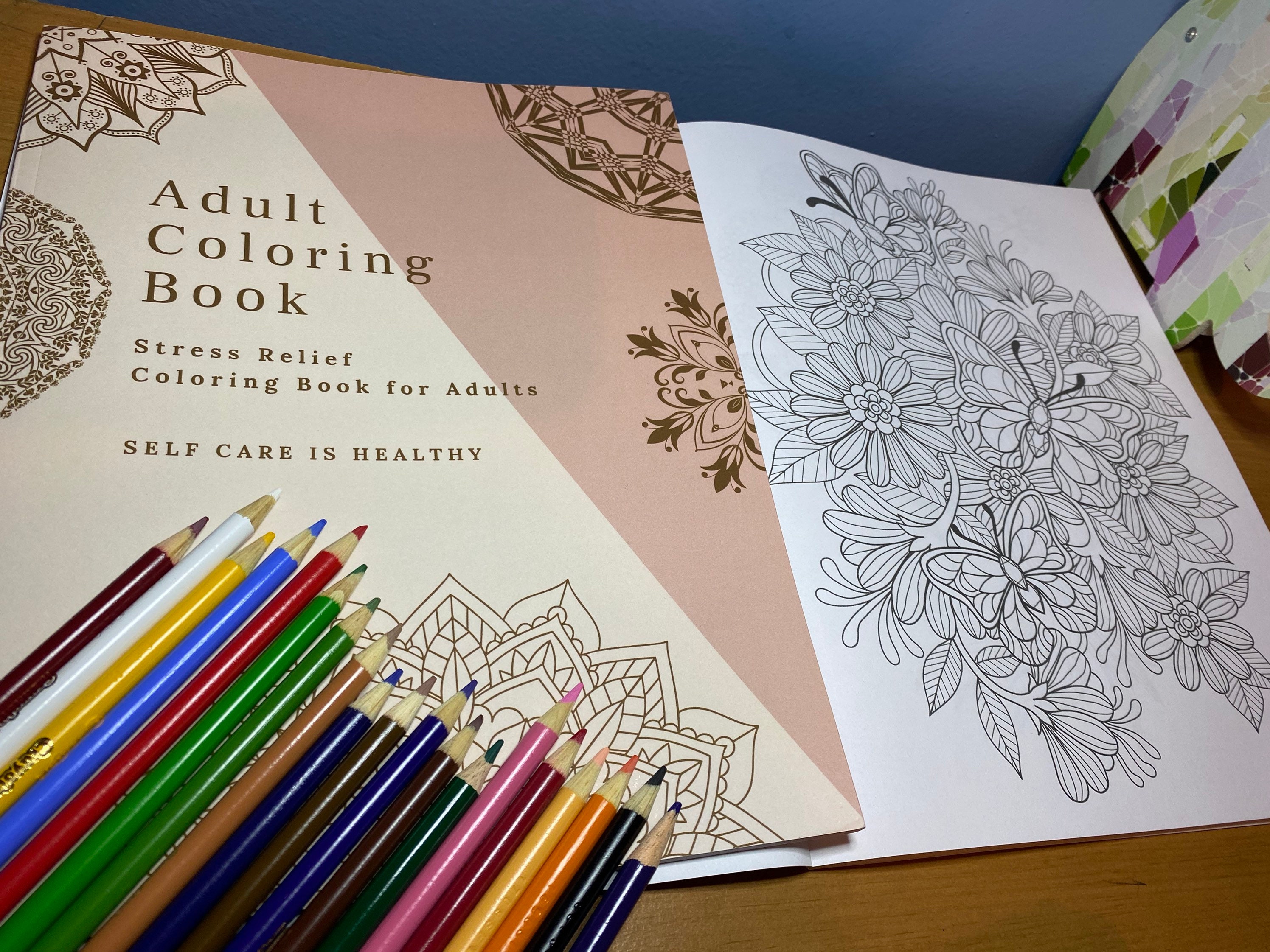 Adult Coloring Book for Stress Relief - Etsy