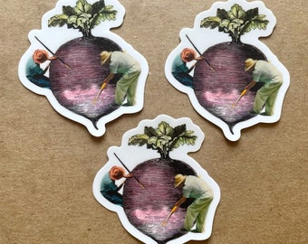 Support Your Local Farmers & Artists- Matte Vinyl Sticker Three Pack // Waterproof // 2.5x2.5”