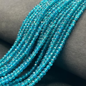 AAA+ London Blue Topaz Faceted Rondelle Beads 4 mm London Blue Topaz Rondelle London Topaz 14-calowe koraliki Blue Topaz Minimalistyczne