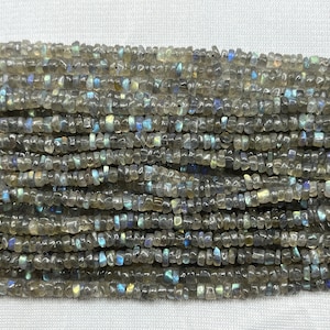 AAA+ Natural Labradorite Smooth Tyre Beads    4mm Labradorite Wheel Beads    Heishi Shape Labradorite    13 Inch Fire Labradorite Beads