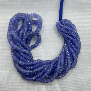 AAA+ Natural Tanzanite Faceted Rondelle Beads   3mm Tanzanite Beads    16 Inch Blue Tanzanite Beads  Rondelle Tanzanite Beads   Minimalist