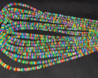 AAA + Multi Color Ethiopian Opal Glatte Rondell Perlen 3 mm Disco Opal Perlen 16 Zoll Feuer Multi Opal Perlen Rondelle Disco Opal Perlen