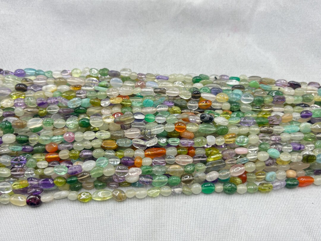 Multicolour Strands Multi Disco Smooth Oval Beads 5x7mm Rainbow Beads Oval Multi Beads 13 ...