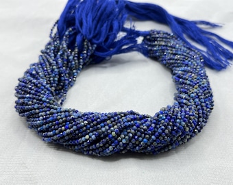 AAA+ Lapis Lazuli Faceted Rondelle Beads   2mm Lapis Beads   13 Inch Lapis Lazuli Beads   Rondelle Lapis Beads    Machine Cut Lapis Beads