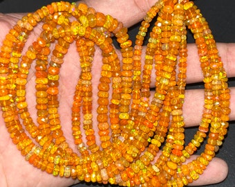 AAA+ oranje Ethiopische gefacetteerde opaalkralen 3-5 MM oranje vuuropaalkralen natuurlijke Ethiopische opaalkraal 16 inch oranje rondelle opaal