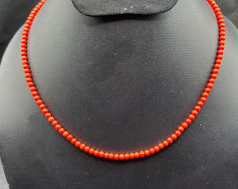 天然珊瑚ストランドビーズ：ピンクオレンジグラデーション、深海珊瑚 