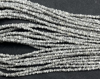 AAA+ Natural Grey Diamond Uncut Beads  Grey Raw Diamond  Conflict Free Diamond   16 Inch Grey Diamond Beads  Grey Diamond Rough   Minimalist