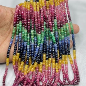 6 mm Multi Precious Facetterade Rondelle-pärlor Naturliga Multi Precious-pärlor 16 tum Flerfärgade pärlor Facetterad Multi Rainbow-sträng