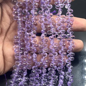 Filo Di Perline Sfaccettate A Forma Di Cuore Di Tanzanite, Briolette A