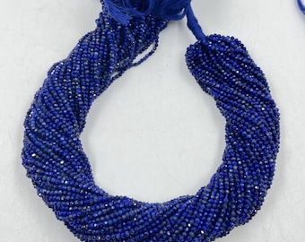 AAA+ Lapis Lazuli Faceted Rondelle Beads   2mm Lapis Beads   13 Inch Lapis Lazuli Beads   Rondelle Lapis Beads    Machine Cut Lapis Beads