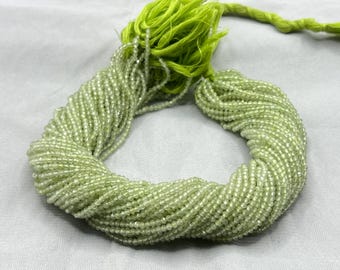 Natural Prehnite Faceted Rondelle Beads   2mm Green Prehnite  Beads   13 Inch Prehnite Strand   Rondelle Prehnite Beads    Rondelle Prehnite