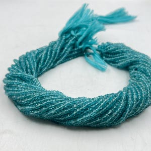 AAA+ Apatite faceted Rondelle Beads    3-3.5 mm Apatite Beads    14 Inch Apatite Strand      Natural Apatite Beads     Rondelle Apatite Bead