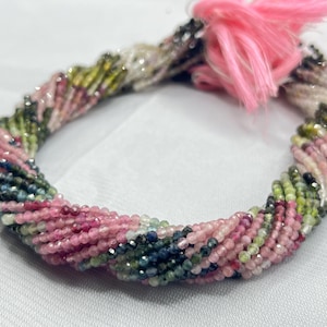 10 Strand Multi Tourmaline Faceted Rondelle beads  2.5mm Watermelon Tourmaline Beads   13 Inch Tourmaline Beads  Rondelle Rainbow Tourmaline